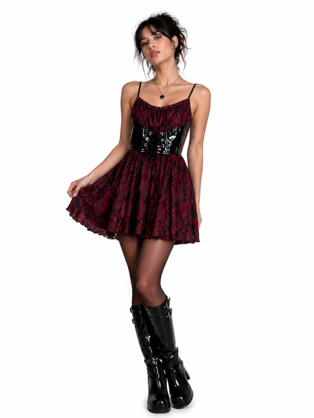 Shrine Women's Gothic style Y2K corset mini dress